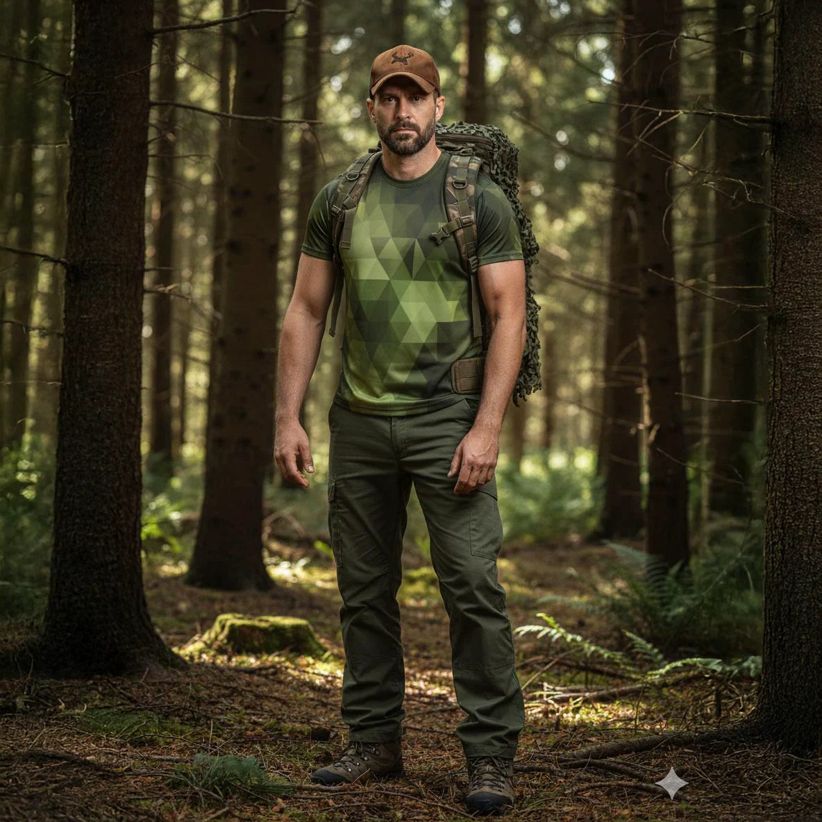 Kamuflaj Prizma Desenli Mikrofiber Tişört - Avcı Tişört - Hızlı Kurur