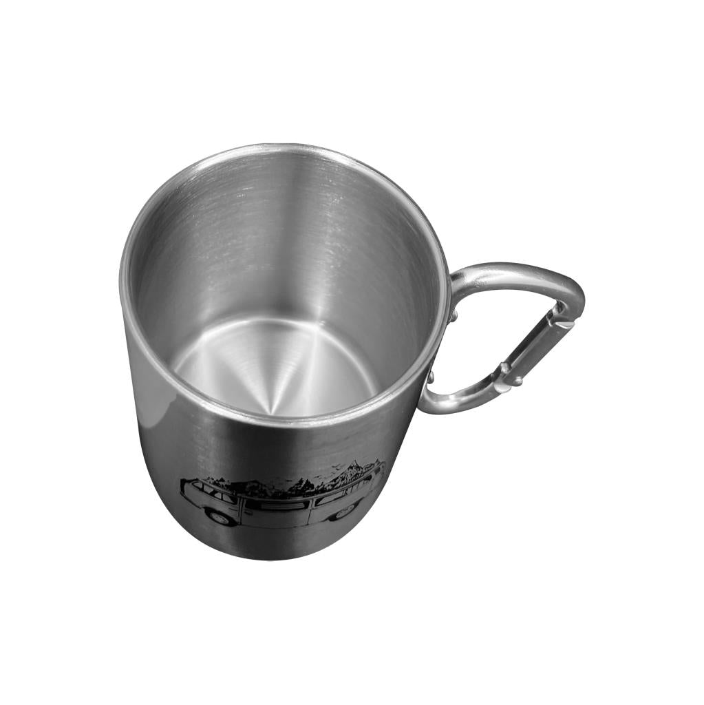 Karabina Saplı Paslanmaz Çelik Kupa Bardak - Orcamp - Gri (OUT-1850)