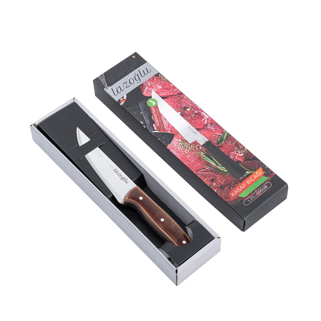 Kasap Bıçağı - Lazoğlu - No:2 - El Yapımı - Doğrama - Kesim - Verzalit Saplı