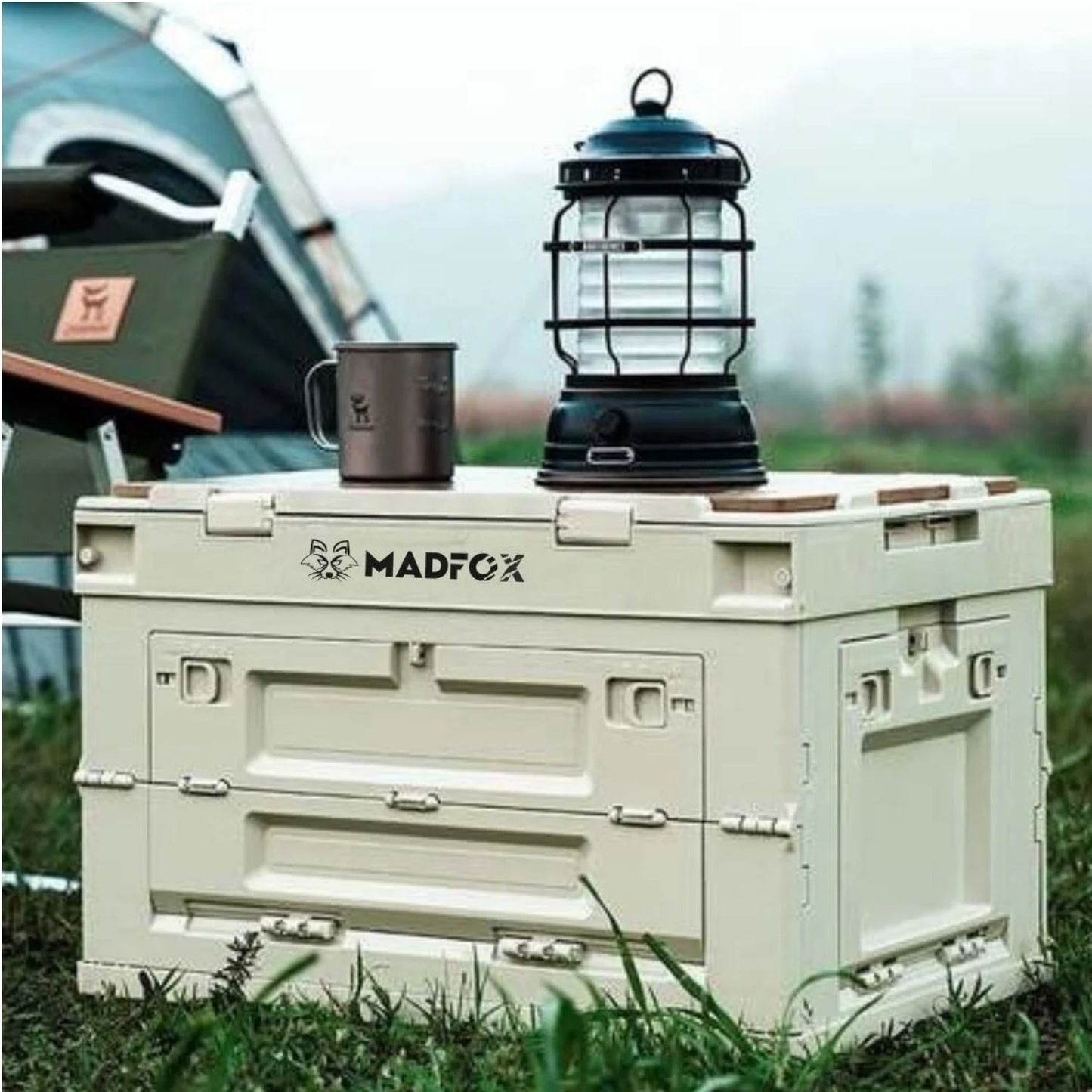 Katlanabilir Kamp Saklama Kutusu - 60 LT - Madfox - Haki - 547304