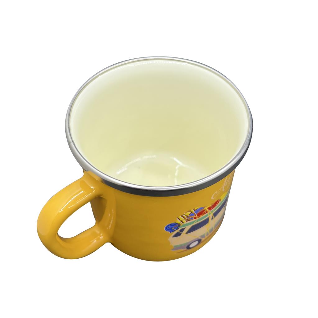 Orcamp Retro Emaye Kupa Bardak Adventure Hardal (OUT-1900)