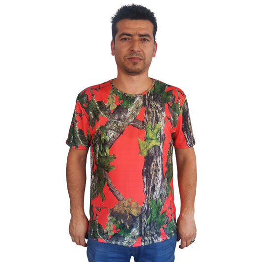 Antler Turuncu/Orman Desen Kısa Kollu Tshirt  L