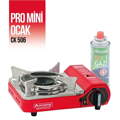 Orcamp Tekli Çantalı Mini Portatif Ocak Kırmızı CK-506