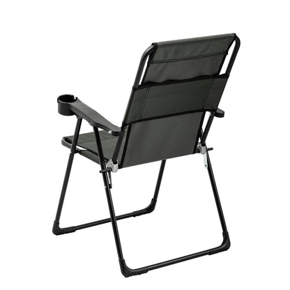 2 Adet Katlanır Kamp Sandalyesi ve Masa Seti - Rest - Taşıma Çantalı - Haki - 130 KG Taşıma