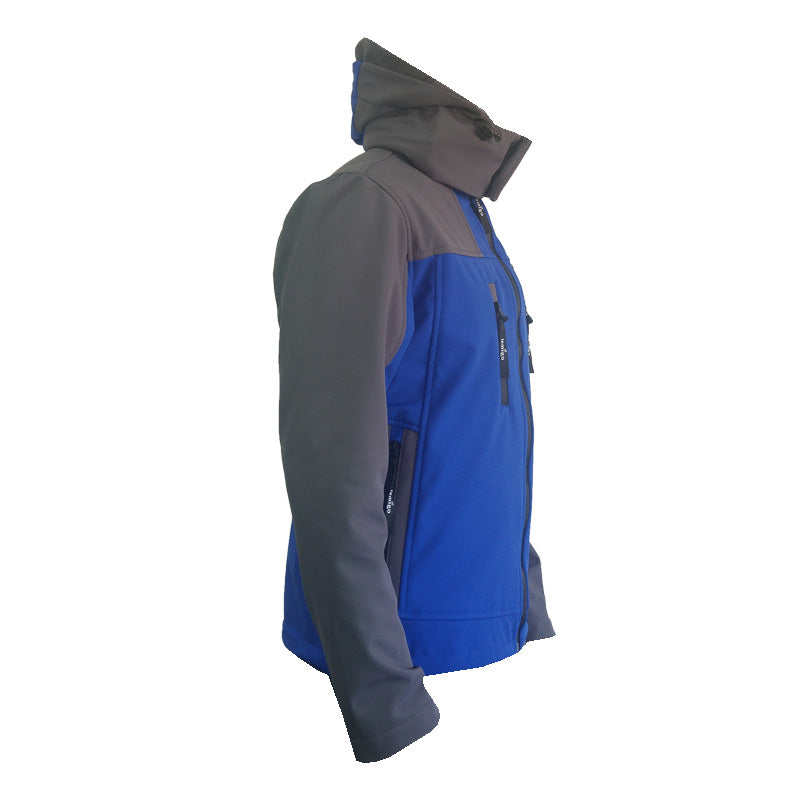 Lemigo Softshell Kapşonlu Mavi-Gri Mont