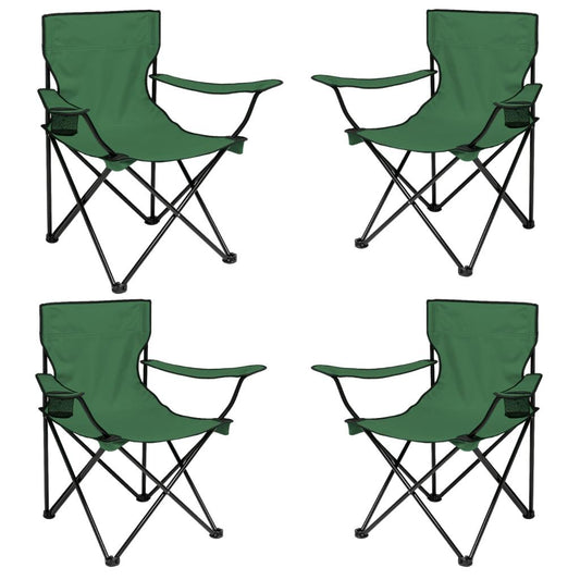 4 Adet Katlanır Kamp Sandalyesi - Piknik Plaj Sandalyesi - (DY.001) - Haki - Taşıma Çantalı