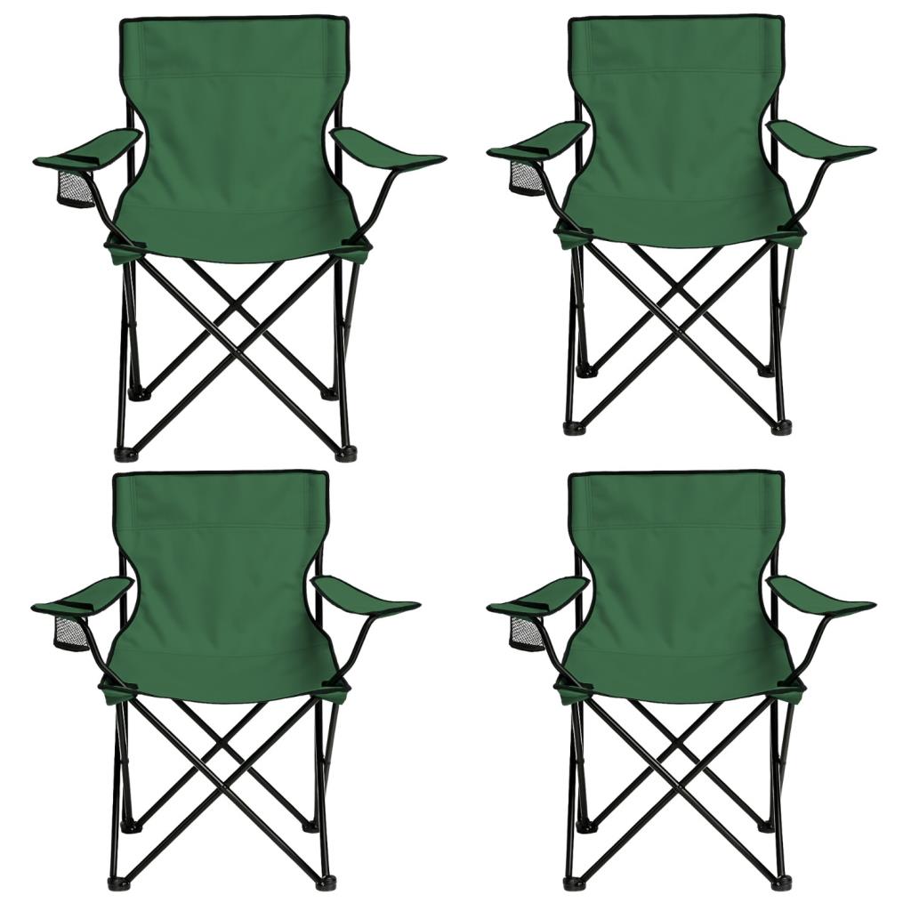4 Adet Katlanır Kamp Sandalyesi - Piknik Plaj Sandalyesi - (DY.001) - Haki - Taşıma Çantalı