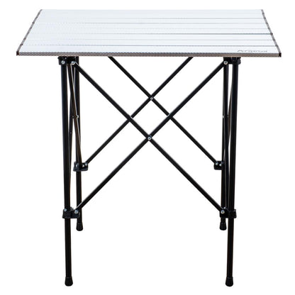 4 Adet Katlanır Kamp Sandalyesi ve Alüminyum Masa Seti - Rock Silver - Bej - Taşıma Çantalı