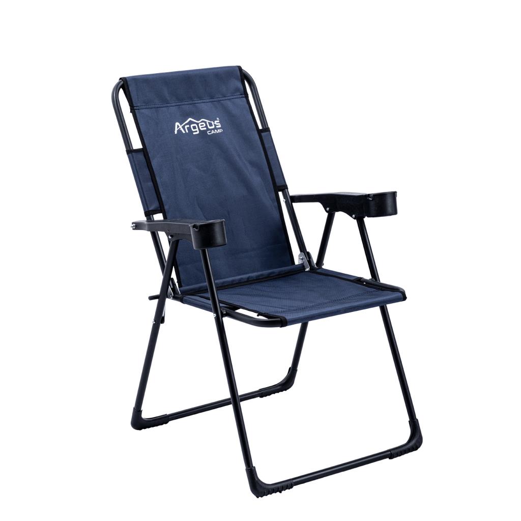 4 Adet Katlanır Kamp Sandalyesi ve Masa Seti - Rest - Lacivert - 130 KG Taşıma