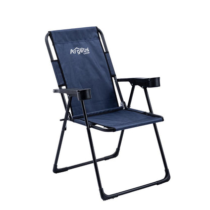 4 Adet Katlanır Kamp Sandalyesi ve Masa Seti - Rest - Lacivert - 130 KG Taşıma
