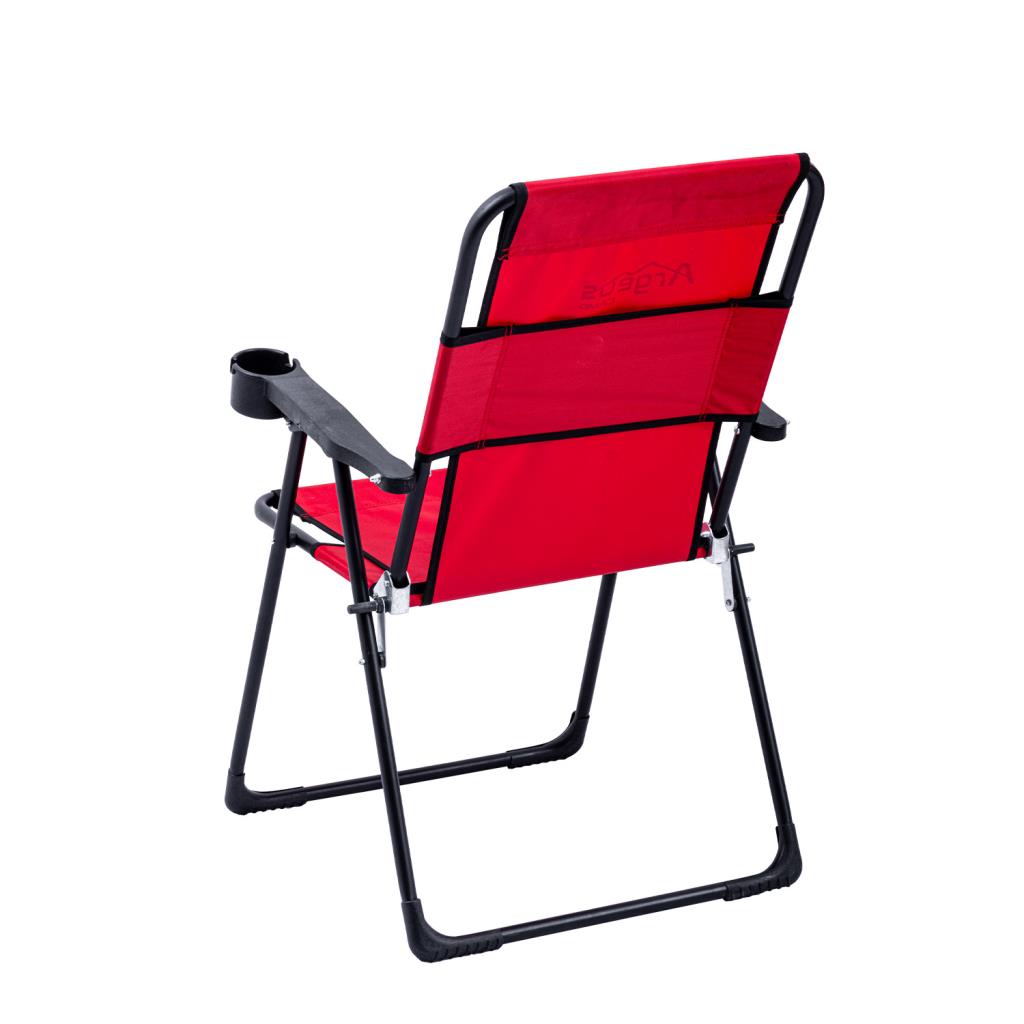4 Adet Katlanır Kamp Sandalyesi ve Masa Seti - Rest - Taşıma Çantalı - Kırmızı - 130 KG Taşıma