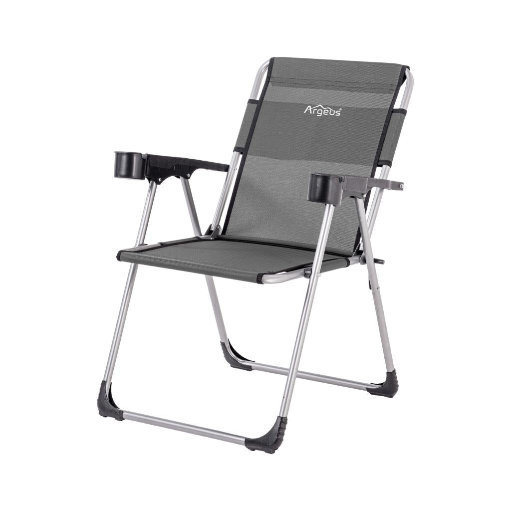 4 Adet Katlanır Kamp Sandalyesi ve Masa Seti - Rock - Antrasit - Bardaklıklı - 140 KG