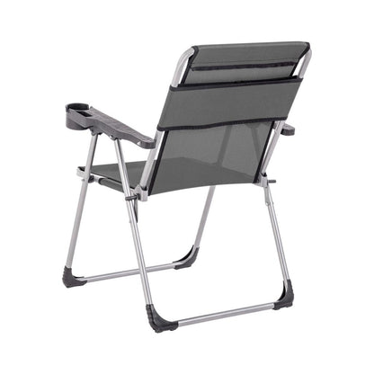 4 Adet Katlanır Kamp Sandalyesi ve Masa Seti - Rock - Antrasit - Bardaklıklı - 140 KG