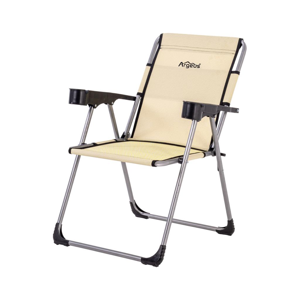 4 Adet Katlanır Kamp Sandalyesi ve Masa Seti - Rock - Buğday - Bardaklıklı - 140 KG