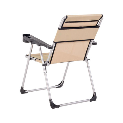 4 Adet Katlanır Kamp Sandalyesi ve Masa Seti - Rock - Sahra - Bardaklıklı - 140 KG