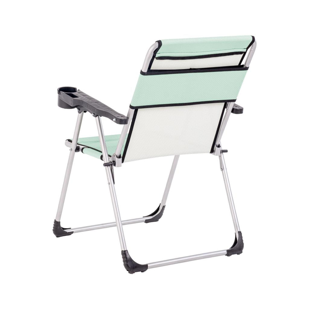 4 Adet Katlanır Kamp Sandalyesi ve Masa Seti - Rock - Su Yeşili - Bardaklıklı - 140 KG