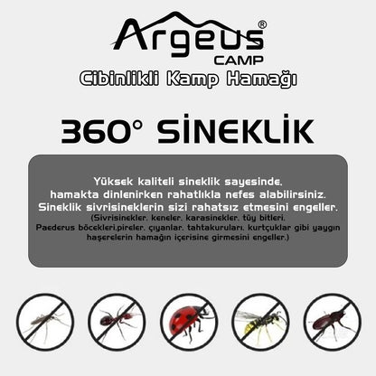 Argeus Cibinlikli Kamp Hamağı Kırmızı