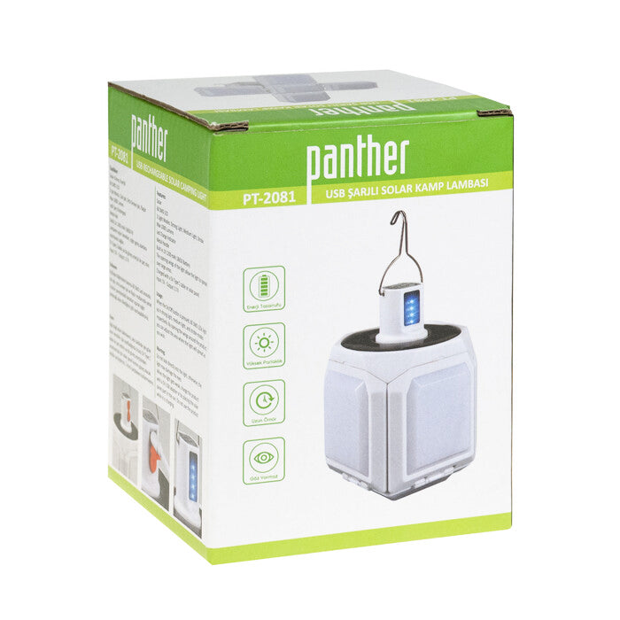 Panther USB Şarjlı Solar Kamp Lambası PT-2081