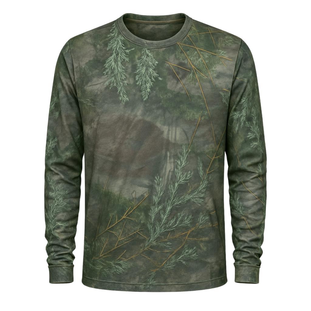 Adaçayı Orman Desenli Mikrofiber Sweatshirt - Avcı Sweatshirt - Hızlı Kurur