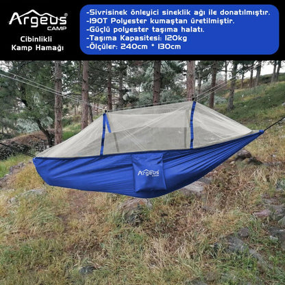 Argeus Cibinlikli Kamp Hamağı Mavi