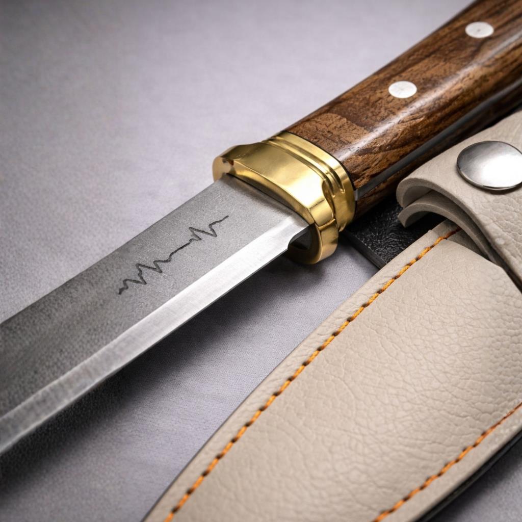 Çift Ağızlı Çerkez Bıçağı - Deri Kılıflı - Ahşap Sap - Küçük