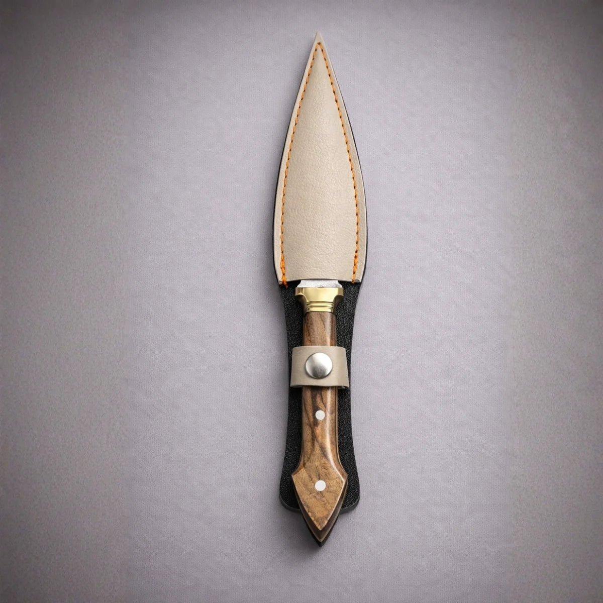 Çift Ağızlı Çerkez Bıçağı - Deri Kılıflı - Ahşap Sap - Küçük