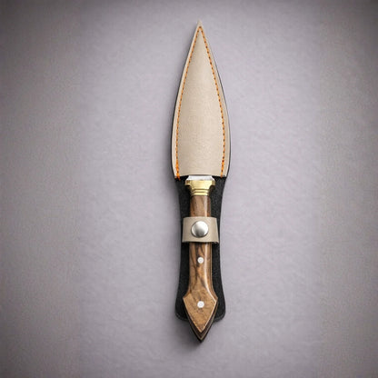 Çift Ağızlı Çerkez Bıçağı - Deri Kılıflı - Ahşap Sap - Küçük