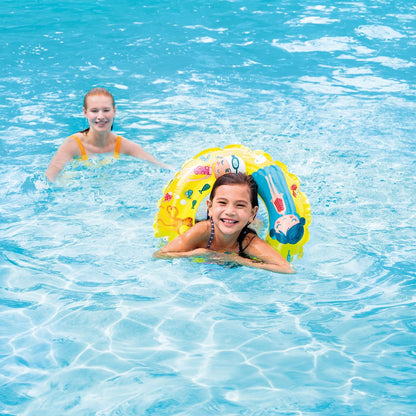 Çocuk Yüzme Simidi - Intex - Şeffaf Desenli - Sarı - 61cm (59242)