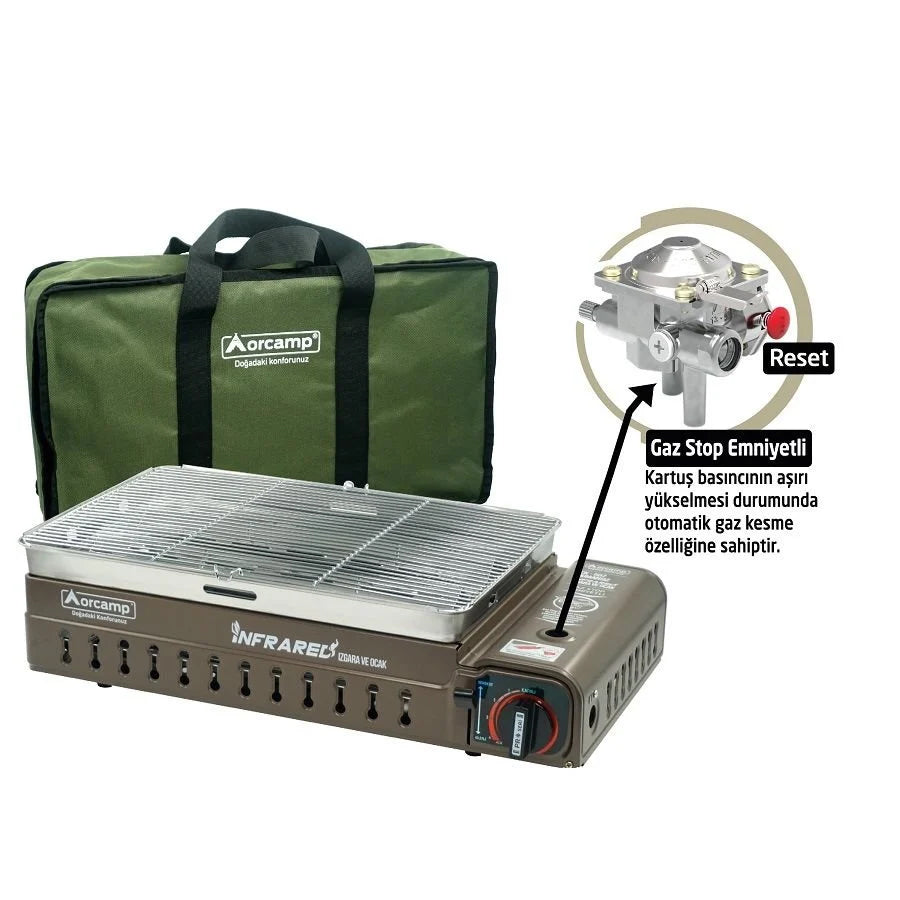 Dumansız Portatif Izgara Ocak - Orcamp - Bej (CK-507)