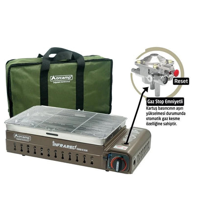 Dumansız Portatif Izgara Ocak - Orcamp - Bej (CK-507)