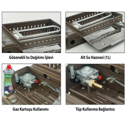 Dumansız Portatif Izgara Ocak - Orcamp - Kahverengi (CK-507)