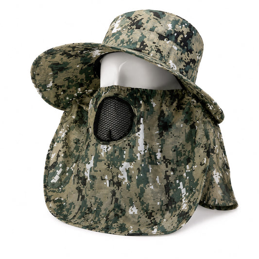 Ense Korumalı Outdoor Şapka - Maskeli - Dijital Kamuflaj (M-3)- Savex