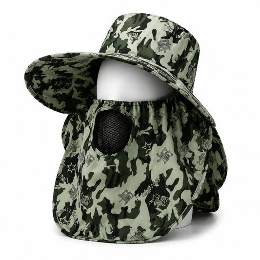 Ense Korumalı Outdoor Şapka - Maskeli - Kamuflaj (M-6)- Savex