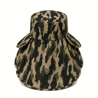Ense Korumalı Outdoor Şapka - Maskeli - Kamuflaj (M-8)- Savex