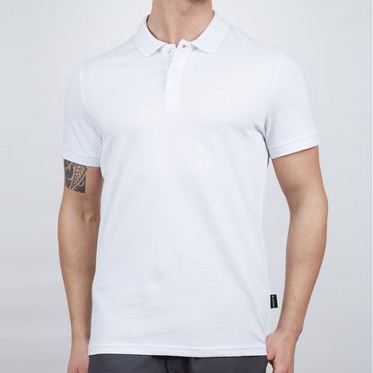 Erkek Polo Yaka Tişört - Pamuklu Spor Tişört - Stratus - Beyaz (600303)