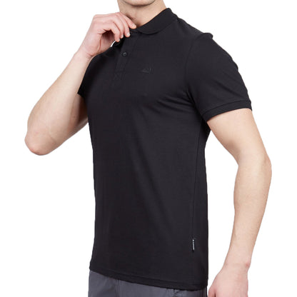 Erkek Polo Yaka Tişört - Pamuklu Spor Tişört - Stratus - Siyah (600303)