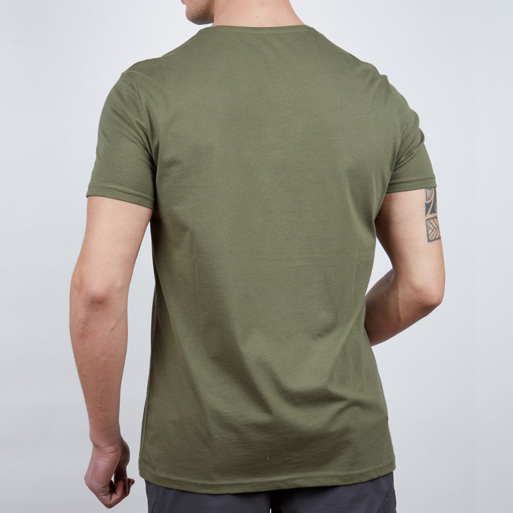 Erkek Tişört - Pamuklu Spor Tişört - Buteo - Haki (600610)