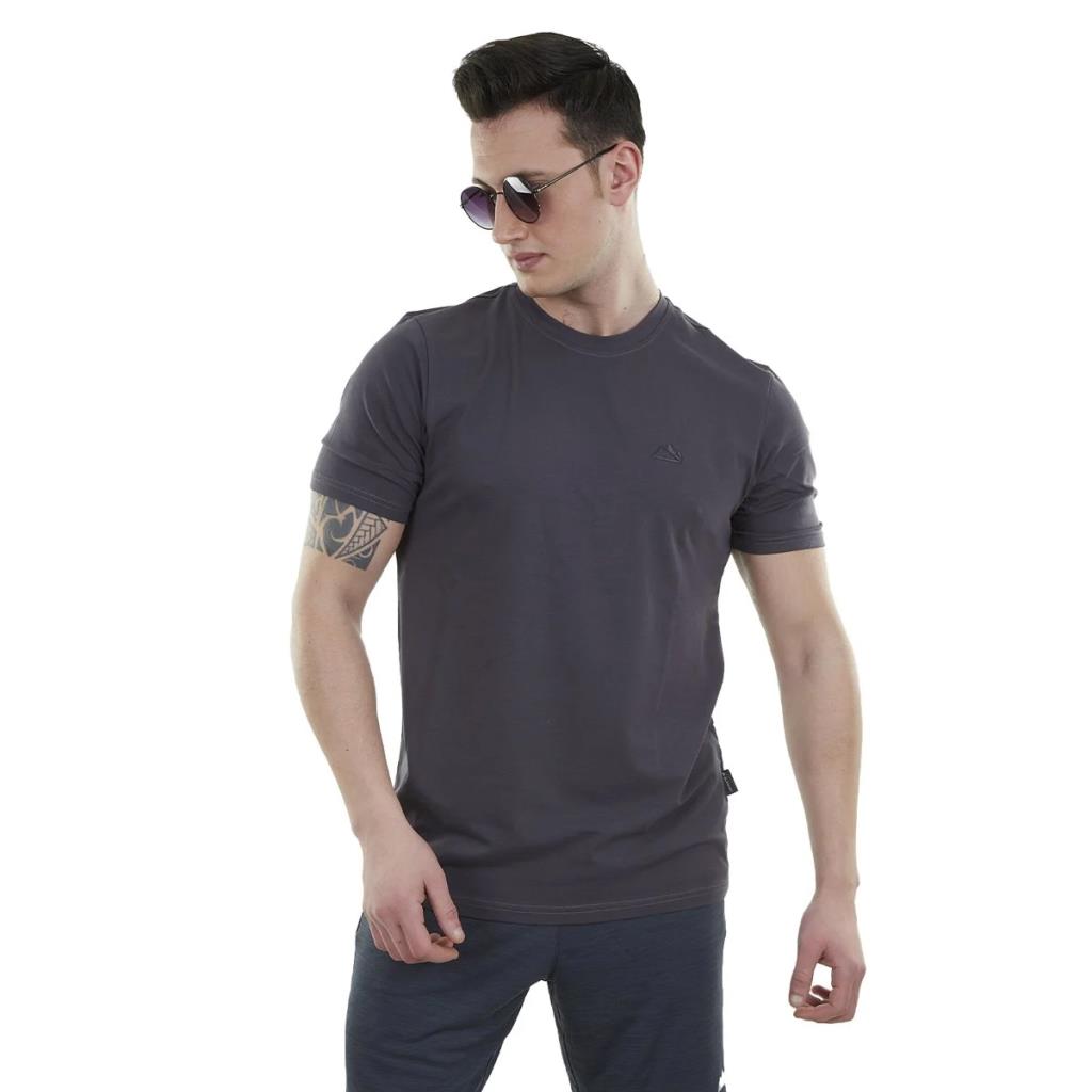 Erkek Tişört - Pamuklu Spor Tişört - Lucid - Antrasit (600616)