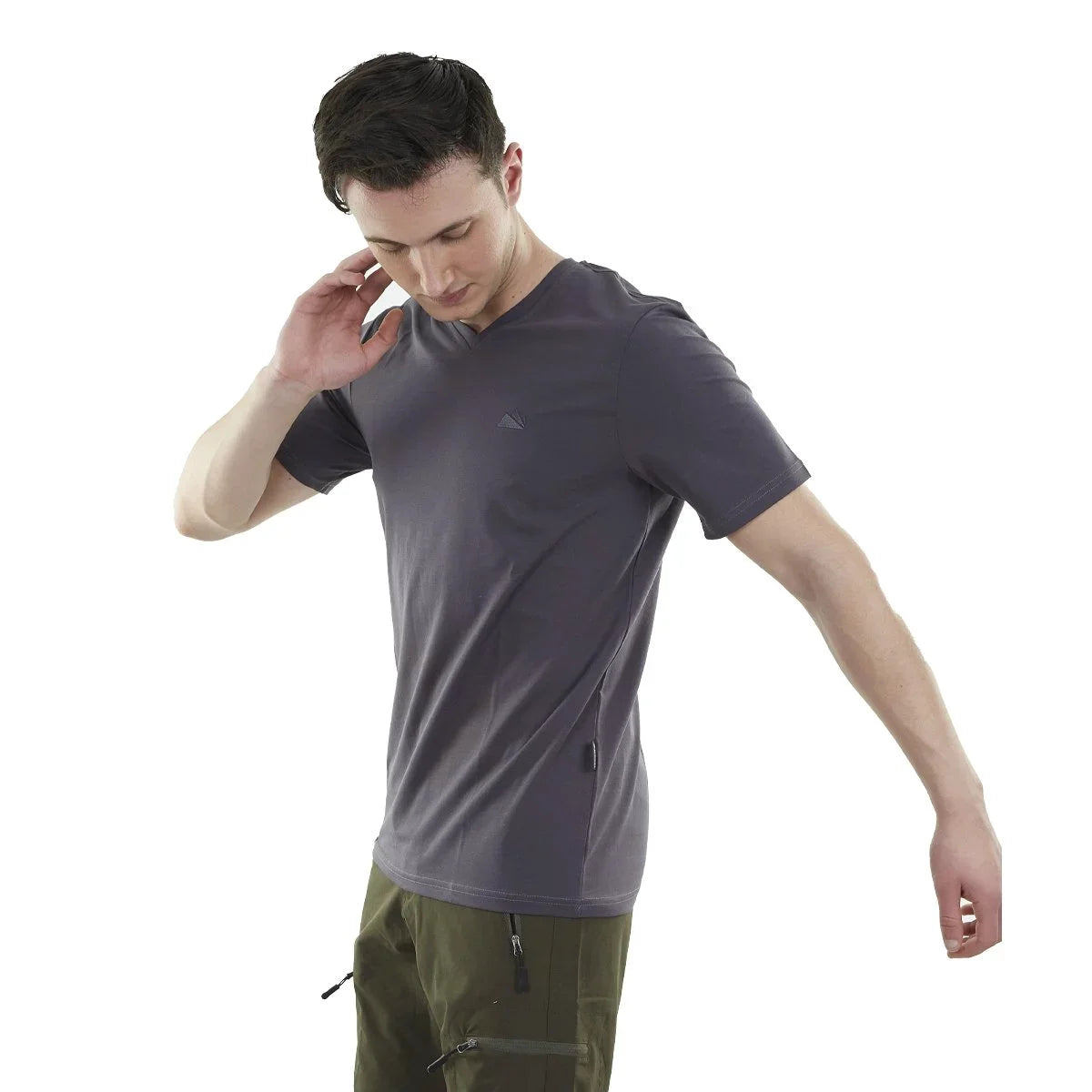 Erkek Tişört - Pamuklu Spor Tişört - Vortex - Antrasit