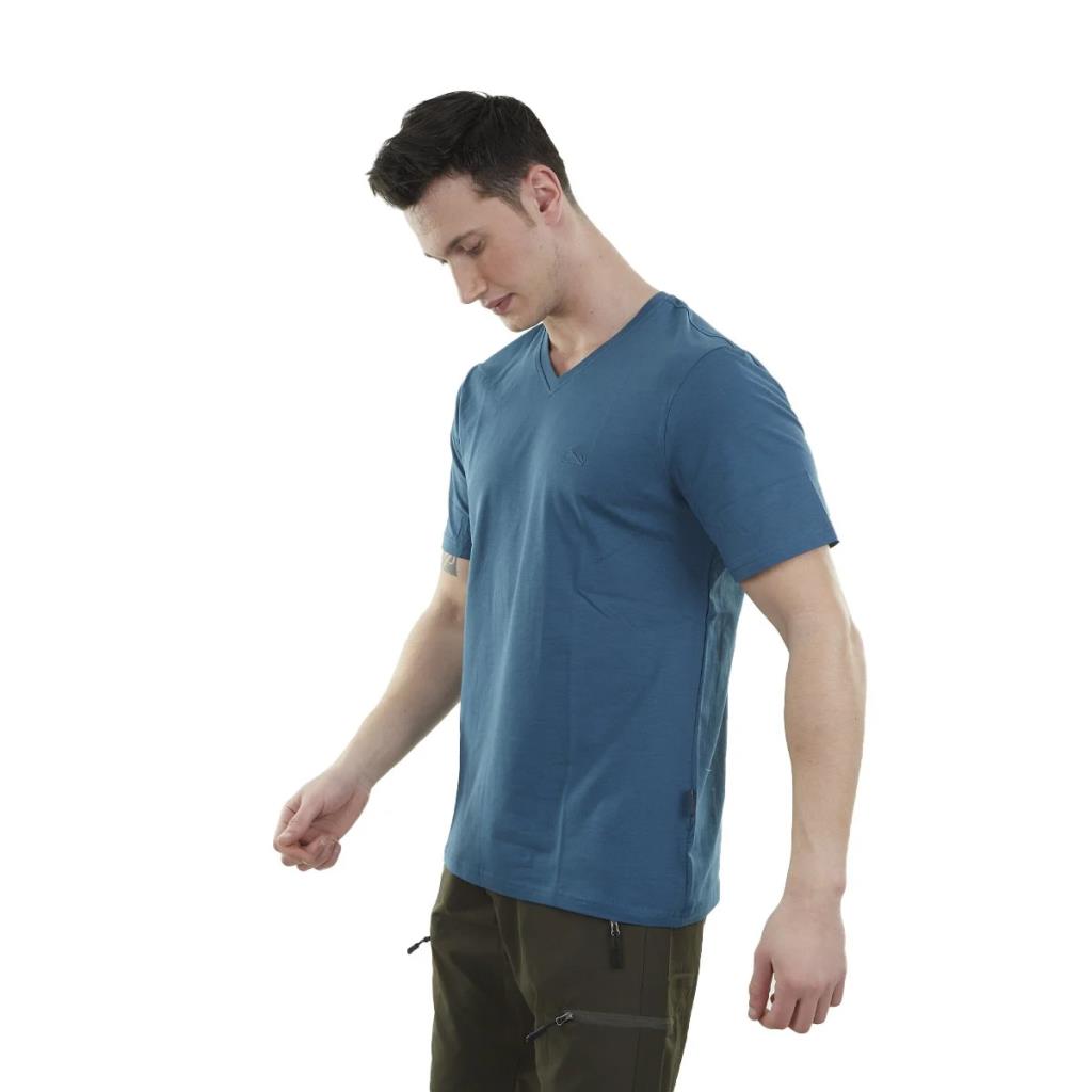 Erkek Tişört - Pamuklu Spor Tişört - Vortex - İndigo