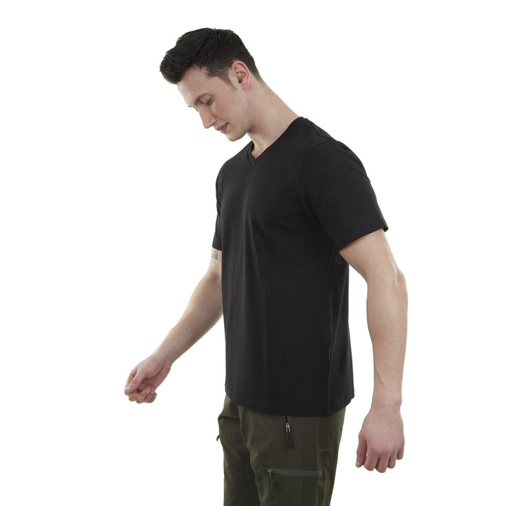 Erkek Tişört - Pamuklu Spor Tişört - Vortex - Siyah