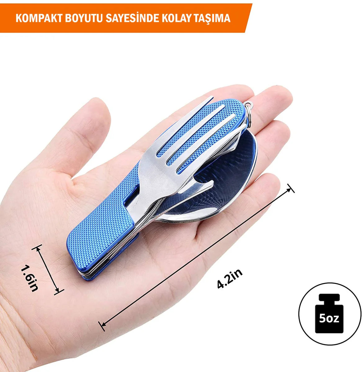 Kamp Çatal&Kaşık&Bıçak Seti - Orcamp - Kırmızı (OUT-1350)