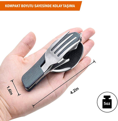 Kamp Çatal&Kaşık&Bıçak Seti - Orcamp - Siyah (OUT-1350)