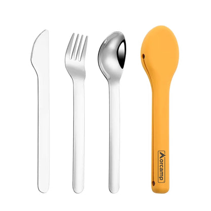 Kamp Çatal&Kaşık&Bıçak Seti - Seyahat Seti - Orcamp - Sarı (OUT-1970)