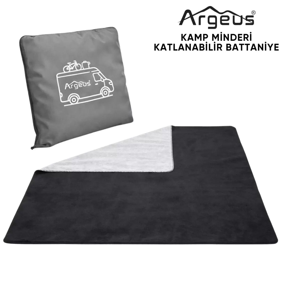 Kamp Minderi & Katlanabilir Polar Kamp Battaniyesi - Argeus - Gri