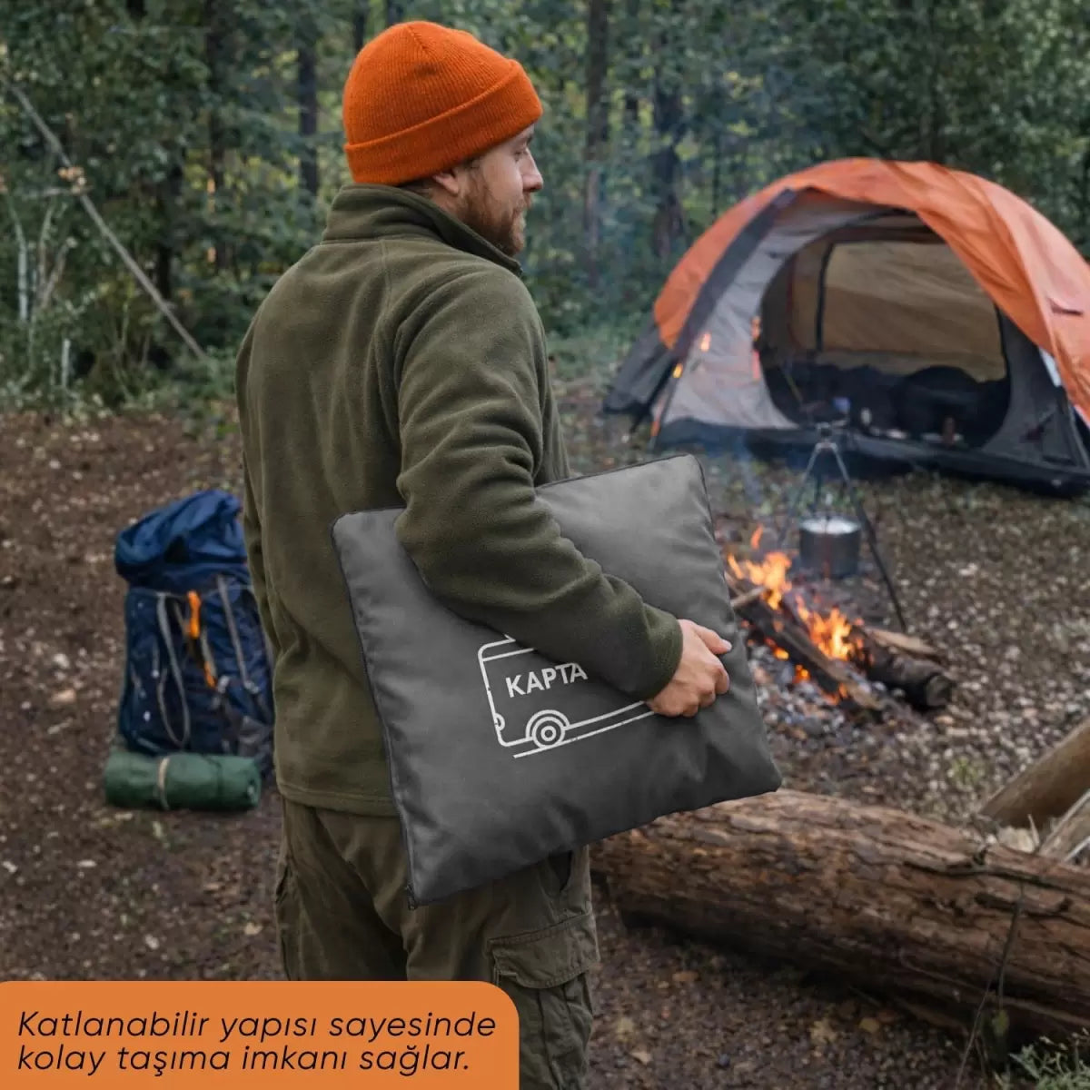 Kamp Minderi & Katlanabilir Polar Kamp Battaniyesi - Argeus - Gri