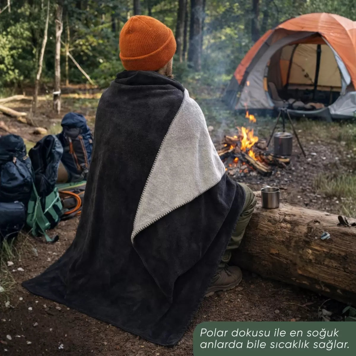 Kamp Minderi & Katlanabilir Polar Kamp Battaniyesi - Argeus - Gri