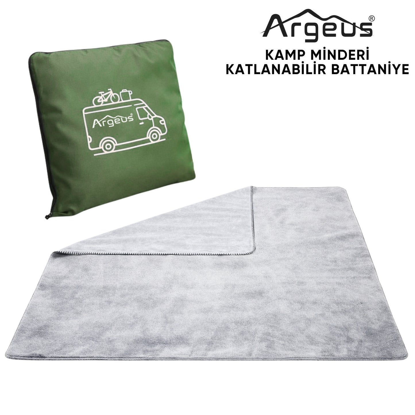Kamp Minderi & Katlanabilir Polar Kamp Battaniyesi - Argeus - Yeşil