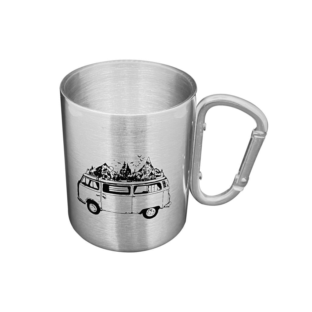 Karabina Saplı Paslanmaz Çelik Kupa Bardak - Orcamp - Gri (OUT-1850)