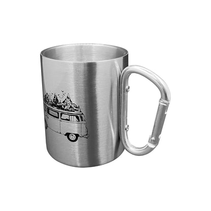 Karabina Saplı Paslanmaz Çelik Kupa Bardak - Orcamp - Gri (OUT-1850)